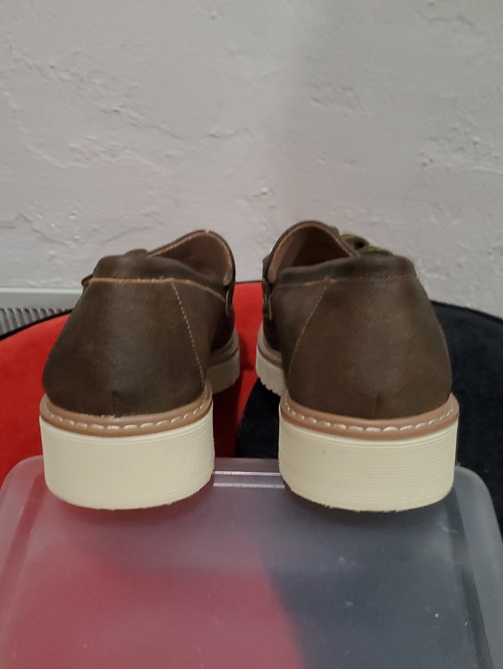 2 Pair Hey Girl by Corkys Literally Tan Suede Loafer Chunky Chain Size 11 - Picture 6 of 15